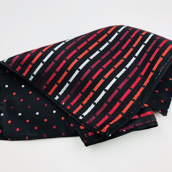 Pocket Square 100% Silk Black with Dot Pattern - Picture 4 of 5